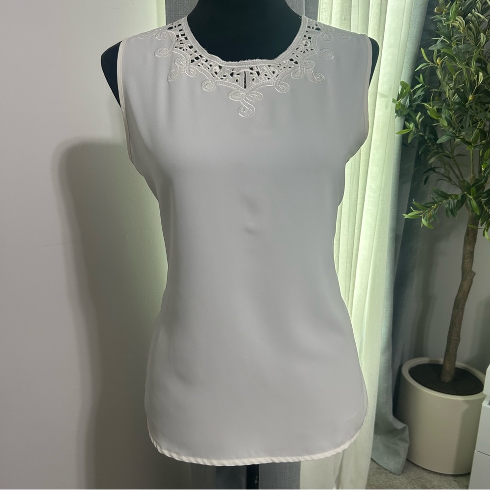 Elementz White Embroidered Blouse